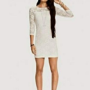 White Cream long sleeve Lace Dress